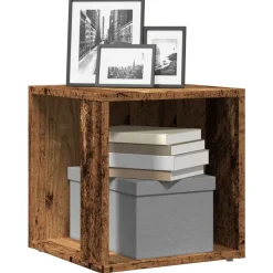 Kasten & Opbergmeubelen*vidaXL Bijzettafel 33x33x34 cm bewerkt hout kleurig Oud hout