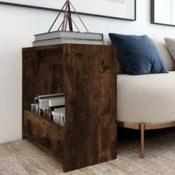 Bijzettafel 50x26x50 cm bewerkt hout kleurig>vidaXL Sale