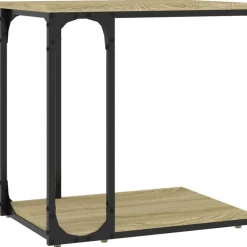 Tafels*vidaXL Bijzettafel 50x35x52 cm bewerkt hout kleurig Sonoma eiken