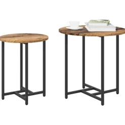 Tafels*vidaXL Bijzettafelset 2 pcs en Zwart Oud hout