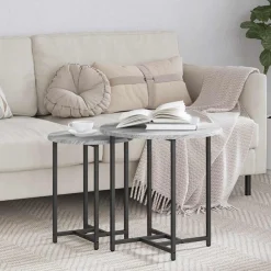 Bijzettafelset 2 pcs en Zwart>vidaXL Online