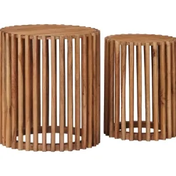 Bijzettafelset met opslag met de deur Bruin 40 x 40 x 45 cm>vidaXL Sale