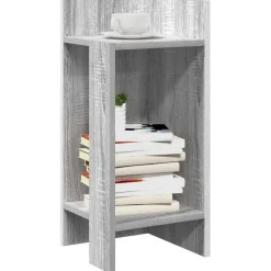 Bijzettafeltje met plank 25,5x27x60 cm eikenkleur>vidaXL Clearance