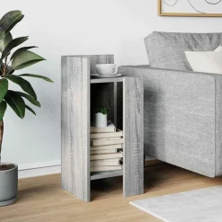 Bijzettafeltje met plank 25,5x27x60 cm eikenkleur><noscript><img width=