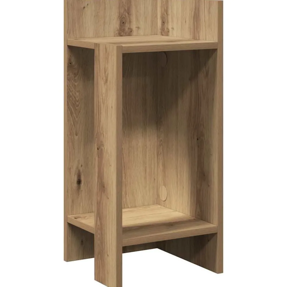 Tafels*vidaXL Bijzettafeltje met plank 25,5x27x60 cm artisanaal eikenkleur artisanaal eikenkleurig