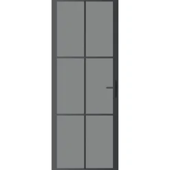 Binnendeur 76x201,5 cm ESG-glas en aluminium zwart><noscript><img width=