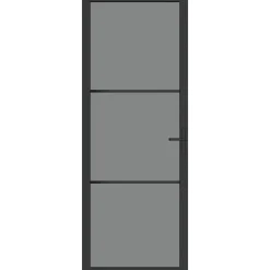 Bouwmaterialen*vidaXL Binnendeur 76x201,5 cm ESG-glas en aluminium zwart Zwart en donkertransparant