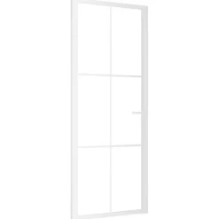 Bouwmaterialen*vidaXL Binnendeur 83x201,5 cm ESG-glas en aluminium wit Wit en transparant