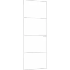 Binnendeur 76x201,5 cm gehard glas en aluminium smal wit>vidaXL Clearance