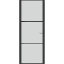 Bouwmaterialen*vidaXL Binnendeur 76x201,5 cm matglas en aluminium zwart Zwart en mat