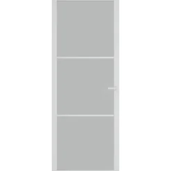 Binnendeur 76x201,5 cm matglas en aluminium wit><noscript><img width=