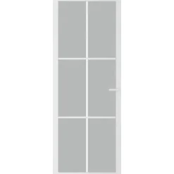 Binnendeur 76x201,5 cm matglas en aluminium wit><noscript><img width=