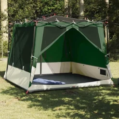 Buitensport*vidaXL Binnentent met dak met opslag 291 x 291 x 240 cm taft Groen