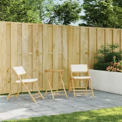 Bistrostoelen 2 st inklapbaar met kussens bamboe crèmewit><noscript><img width=