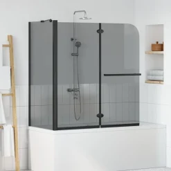 Bi-Vouw Douche Omheining Donker Transparant 120 x 67 x 129 cm>vidaXL Hot