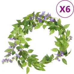 Woon- & Tuinaccessoires*vidaXL Bloemenslingers 6 st 200 cm Paars