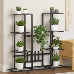 Bloemenstandaard met wielen 94,5x24,5x91,5 cm ijzer>vidaXL New