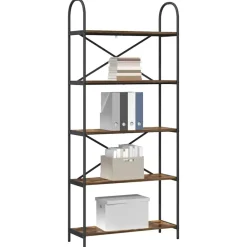 Boekenkasten & Wandplanken*vidaXL Boekenkast 80 x 30 x 183 cm Bewerkt hout Gerookt eiken