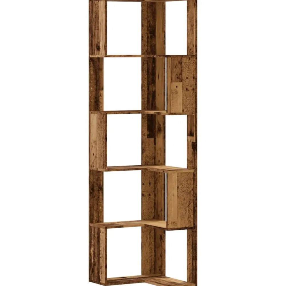 Boekenkasten & Wandplanken*vidaXL Boekenkast 5-laags hoek 50x50x179 cm bewerkt hout kleur Oud hout