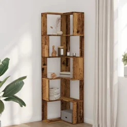 Boekenkasten & Wandplanken*vidaXL Boekenkast 5-laags hoek 50x50x179 cm bewerkt hout kleur Oud hout