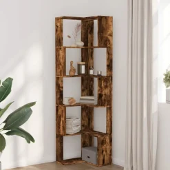 Boekenkast 5-laags hoek 50x50x179 cm bewerkt hout><noscript><img width=