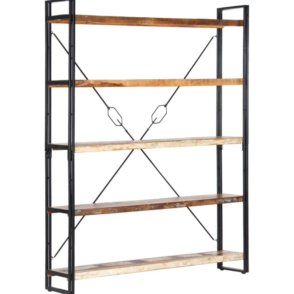 Boekenkast met 5 schappen 140x30x180 cm massief gerecycled hout>vidaXL Best