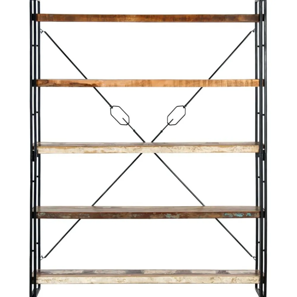 Boekenkast met 5 schappen 140x30x180 cm massief gerecycled hout>vidaXL Best