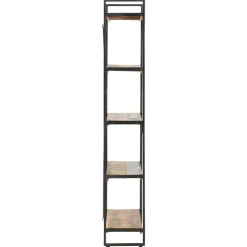 Boekenkast met 5 schappen 140x30x180 cm massief gerecycled hout><noscript><img width=