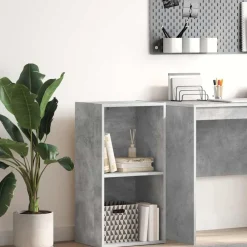 Boekenkasten & Wandplanken*vidaXL Boekenkast met 2 schappen 40x30x76,5 cm bewerkt hout Betongrijs