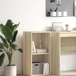 Boekenkasten & Wandplanken*vidaXL Boekenkast met 2 schappen 40x30x76,5 cm bewerkt hout sonoma eik Sonoma eiken