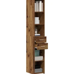 Boekenkast met lade Oudhout 30 x 42.4 x 185.2 cm><noscript><img width=