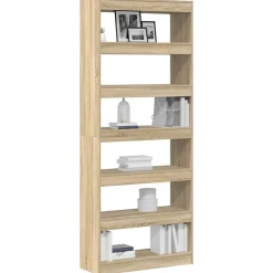 Boekenkasten & Wandplanken*vidaXL Boekenkast met plank 80 x 30 x 198 cm Bewerkt hout Sonoma eiken