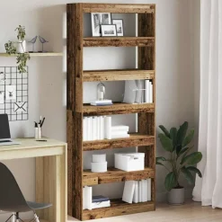 Boekenkasten & Wandplanken*vidaXL Boekenkast met plank Oudhout 80 x 30 x 198 cm Bewerkt hout Oud hout