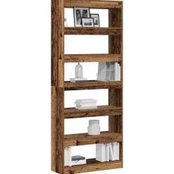 Boekenkasten & Wandplanken*vidaXL Boekenkast met plank Oudhout 80 x 30 x 198 cm Bewerkt hout Oud hout