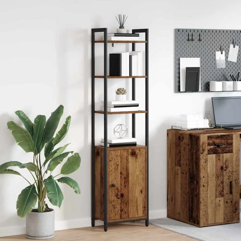 Boekenkasten & Wandplanken*vidaXL Boekenkast 40 x 24 x 161 cm Bewerkt hout Oud hout
