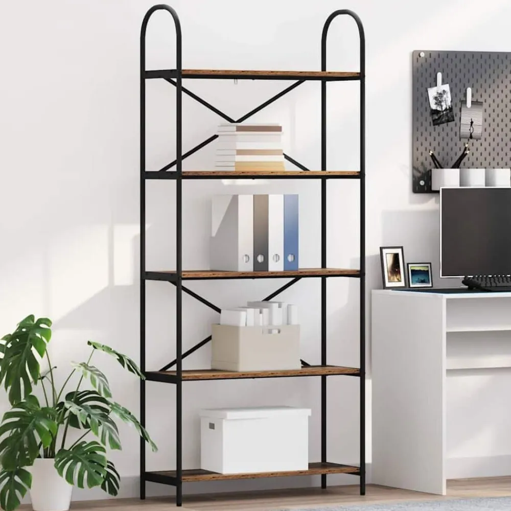 Boekenkasten & Wandplanken*vidaXL Boekenkast Oudhout 80 x 30 x 183 cm Bewerkt hout Oud hout