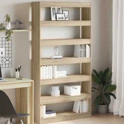 Boekenkasten & Wandplanken*vidaXL Boekenkast 100 x 30 x 198 cm Bewerkt hout Sonoma eiken