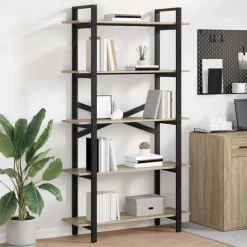Boekenkasten & Wandplanken*vidaXL Boekenkast 100 x 33,5 x 178 cm Bewerkt hout Sonoma eiken