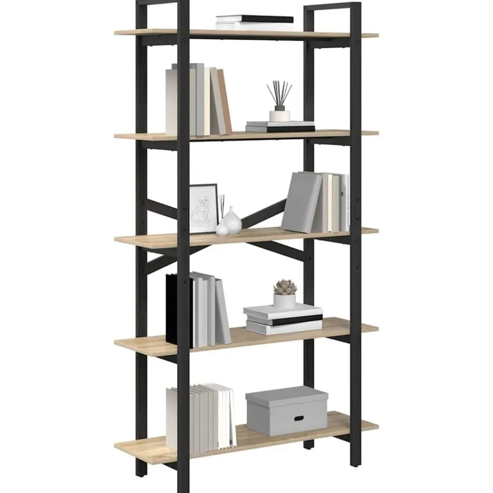 Boekenkasten & Wandplanken*vidaXL Boekenkast 100 x 33,5 x 178 cm Bewerkt hout Sonoma eiken