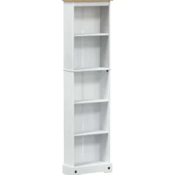 Boekenkasten & Wandplanken*vidaXL Boekenkast 46 x 20 x 170 cm Massief grenenhout Wit