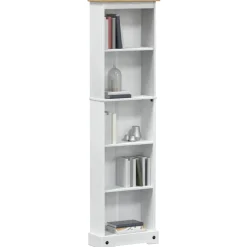 Boekenkasten & Wandplanken*vidaXL Boekenkast 46 x 20 x 170 cm Massief grenenhout Wit