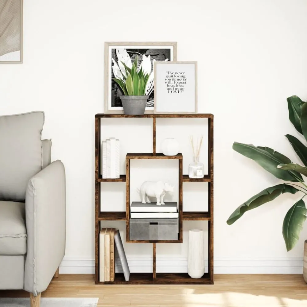 Boekenkasten & Wandplanken*vidaXL Boekenkast 63x20x90 cm bewerkt hout kleurig Gerookt eiken