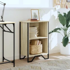 Boekenkasten & Wandplanken*vidaXL Boekenkast 50x31x74,5 cm bewerkt hout kleurig Sonoma eiken