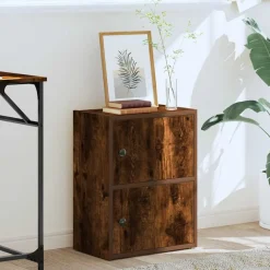 Boekenkast 40x24x52 cm bewerkt hout kleurig><noscript><img width=