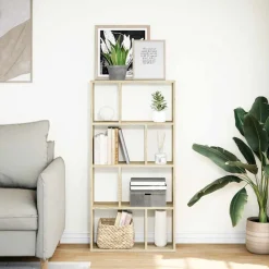 Boekenkasten & Wandplanken*vidaXL Boekenkast 60x20x120,5 cm bewerkt hout kleurig Sonoma eiken