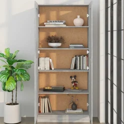Boekenkast 82,5x30,5x185,5 cm bewerkt hout eiken><noscript><img width=