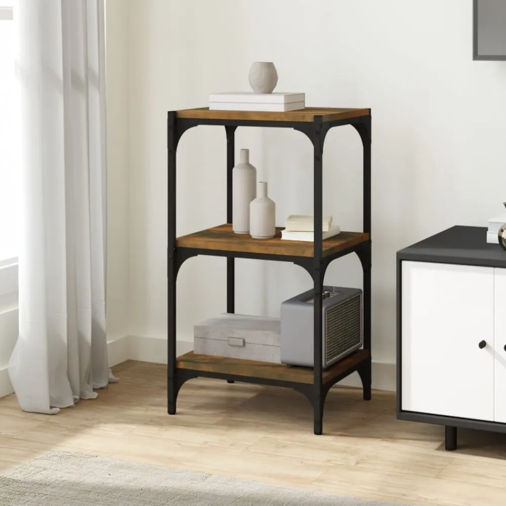 Boekenkast 40x33x70,5 cm bewerkt hout en staal>vidaXL Sale