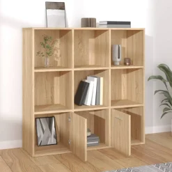 Boekenkasten & Wandplanken*vidaXL Boekenkast 98x30x98 cm bewerkt hout kleurig Sonoma eiken