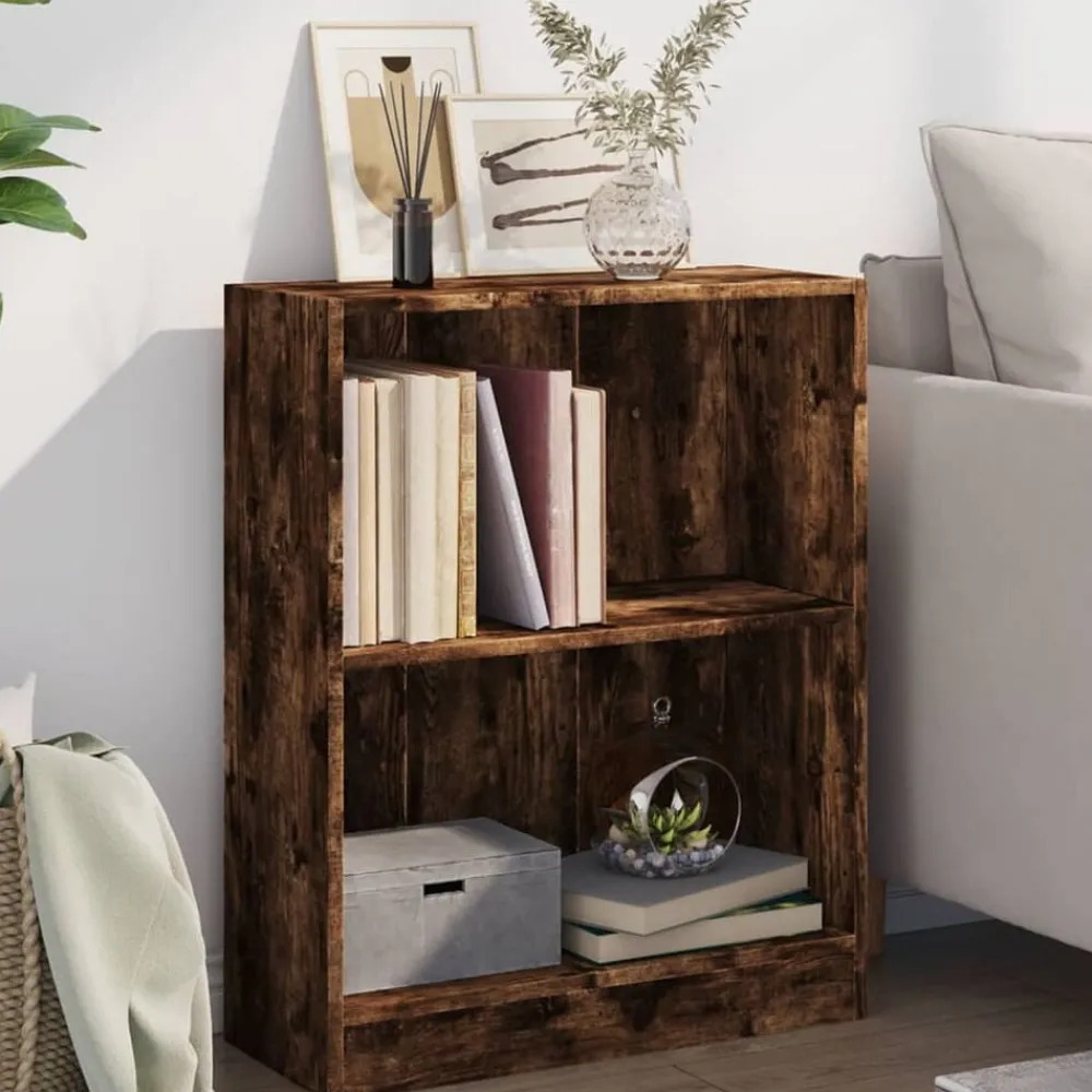 Boekenkasten & Wandplanken*vidaXL Boekenkast 60x24x76 cm bewerkt hout kleurig Gerookt eiken