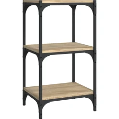 Boekenkasten & Wandplanken*vidaXL Boekenkast 40x33x70,5 cm bewerkt hout en staal Sonoma eiken